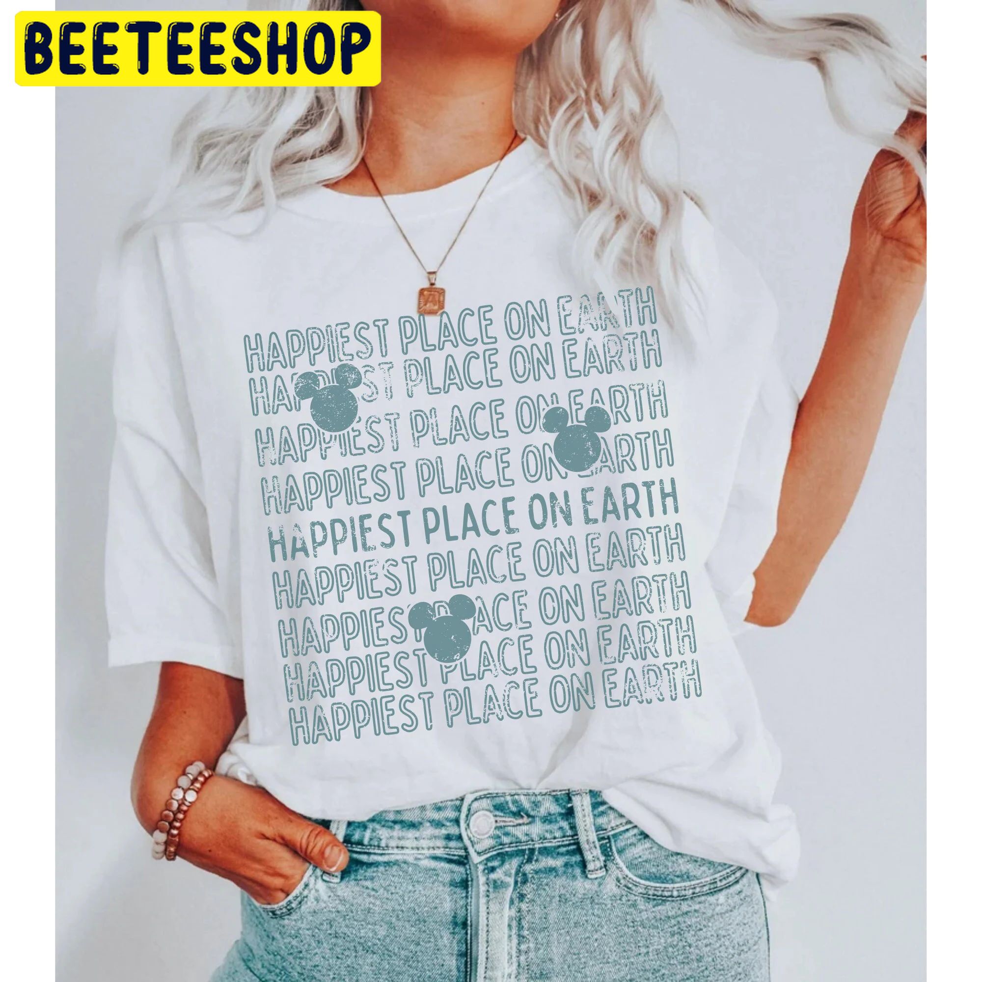 Distressed Graphic Happiest Place On Earth Trending Unisex Shirt