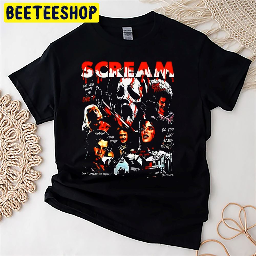 Do You Want To Die Retro 90s Scream Horror Movie Halloween Unisex T-Shirt