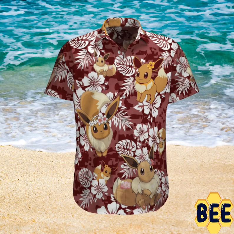 Cute Eevee Evolution Pokemon Hawaiian Shirt For Fans - Listentee