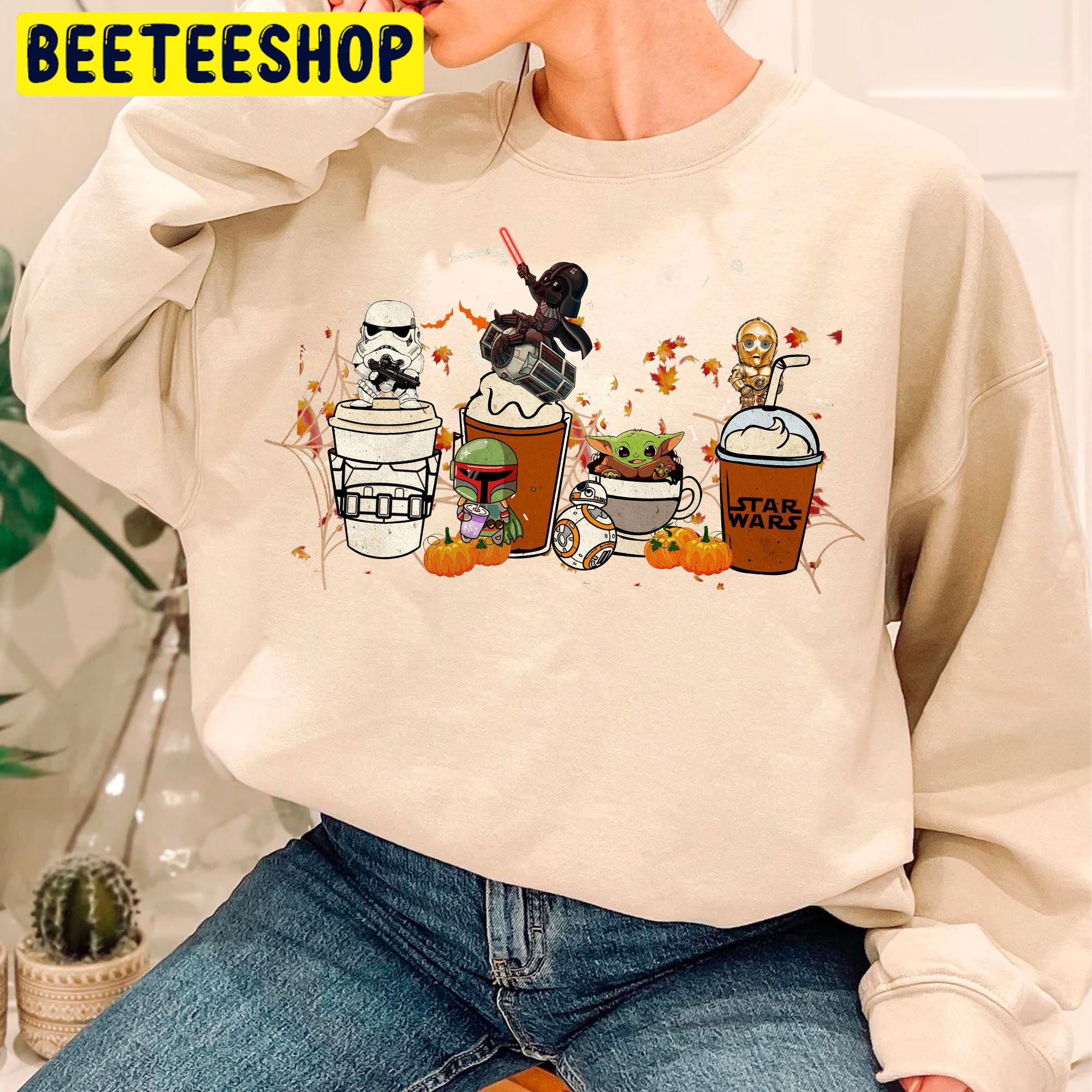 Fall Coffee Star Wars Cute Fall Halloween Unisex Sweatshirt