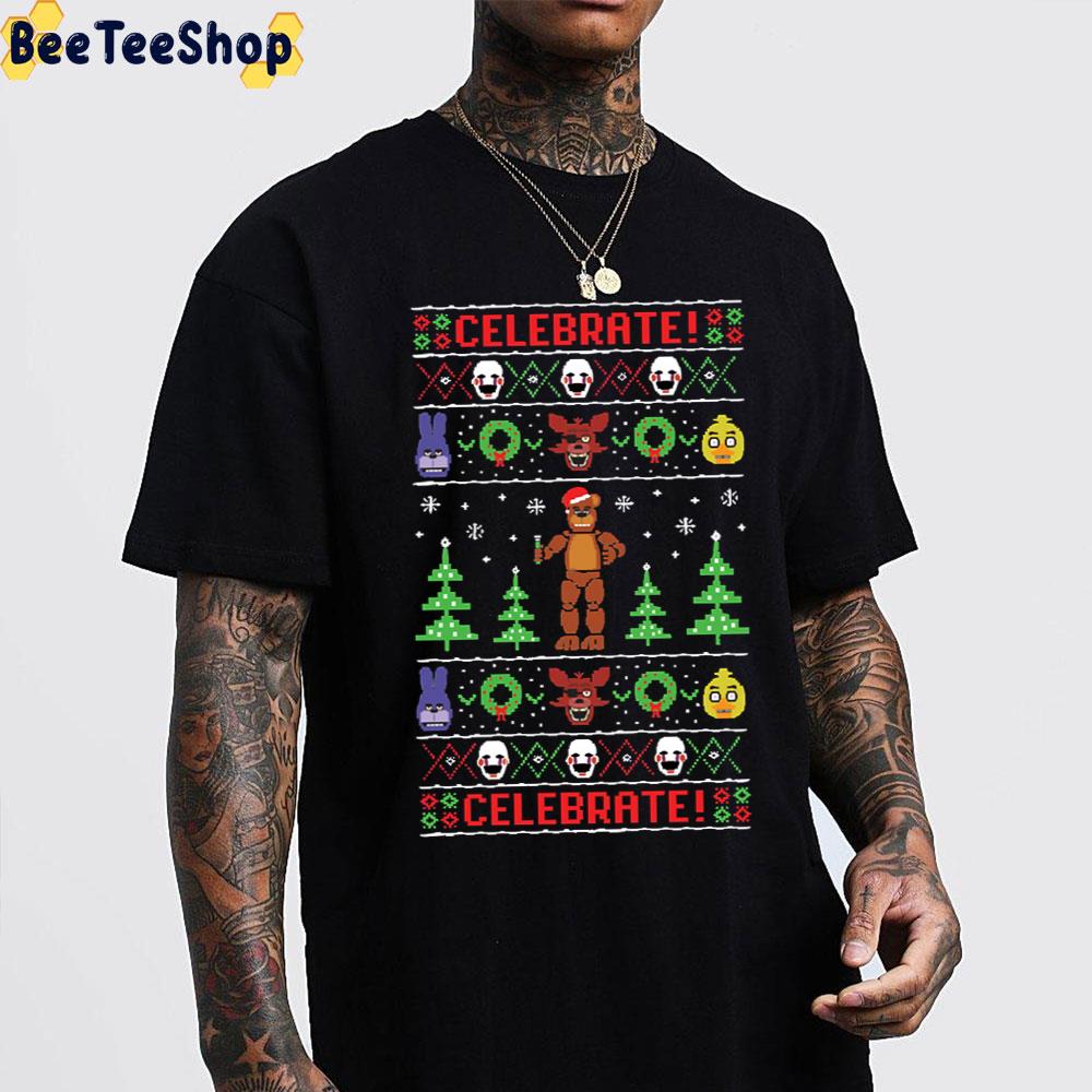 Ulydighed cache Fiasko Five Nights At Freddy's Game Ugly Sweater Pattern Unisex T-Shirt -  Beeteeshop