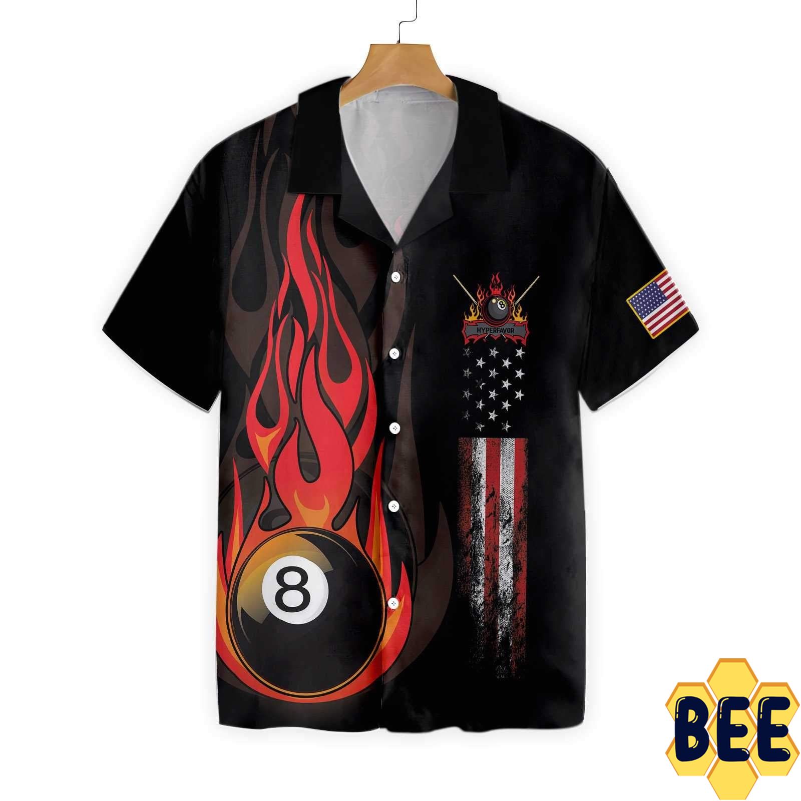 Flame 8 Ball Billiard Pool Trending Hawaiian Shirt