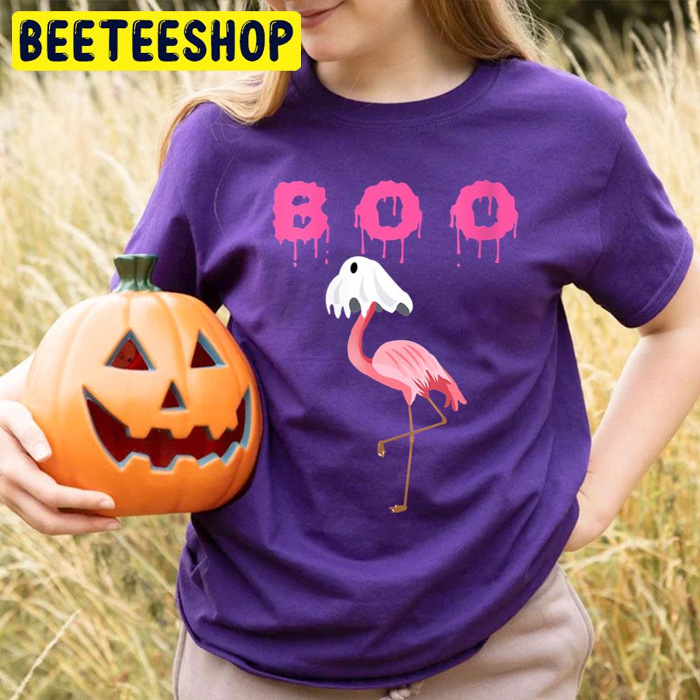 Flamingo Boo Ghost Halloween Trending Unisex T-Shirt