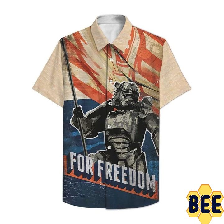 For Freedom Brotherhood Of Steel Trending Hawaiian Shirt