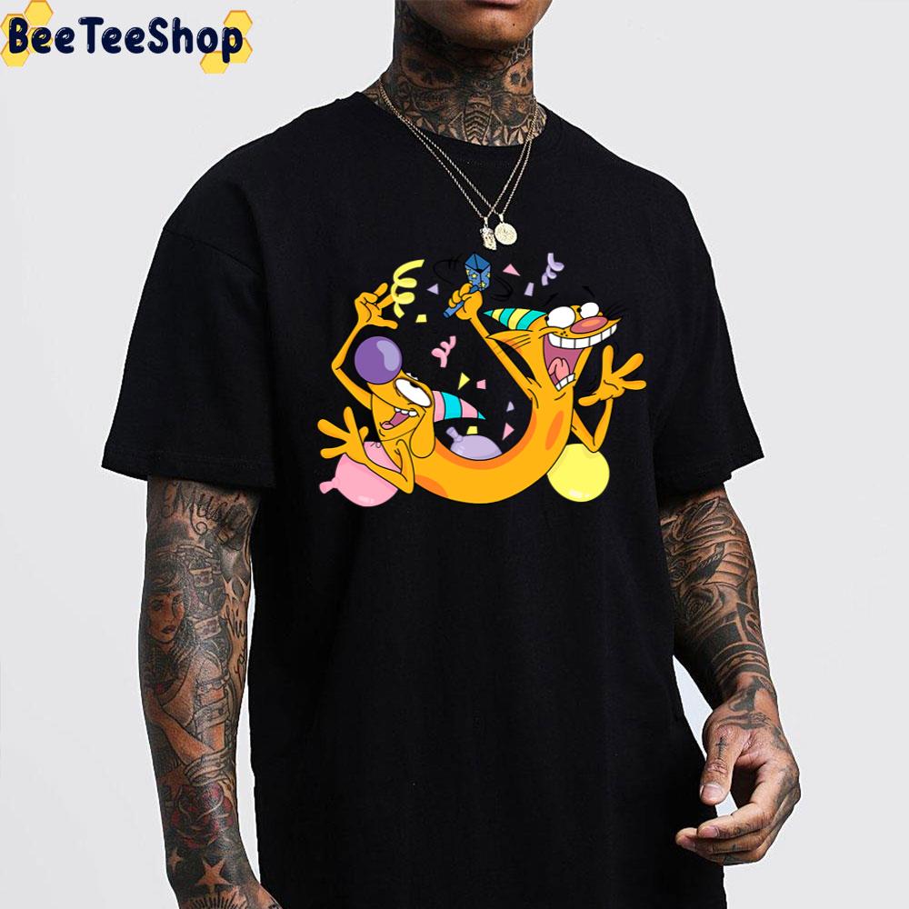 Funny Catdog Cartoon Cute Birthday Trending Unisex T-Shirt