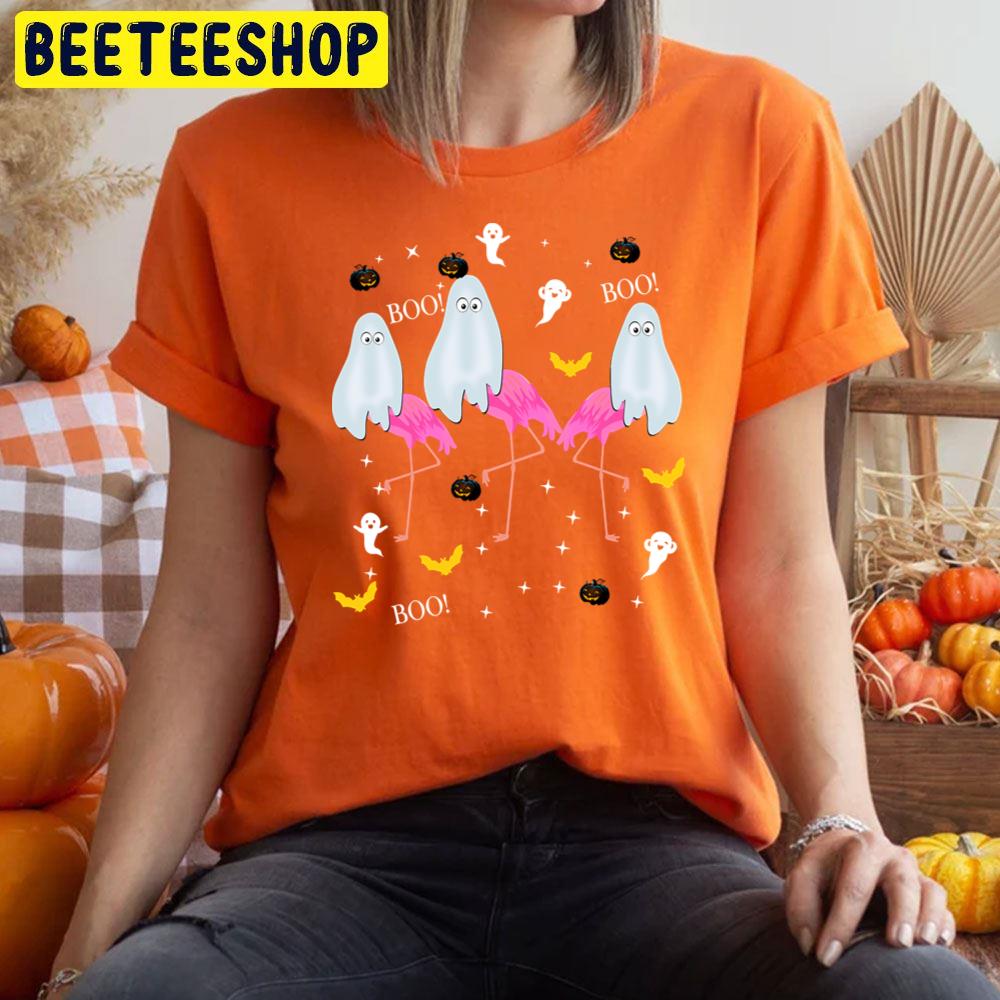 Funny Flamingo Boo Halloween Party Trending Unisex T-Shirt