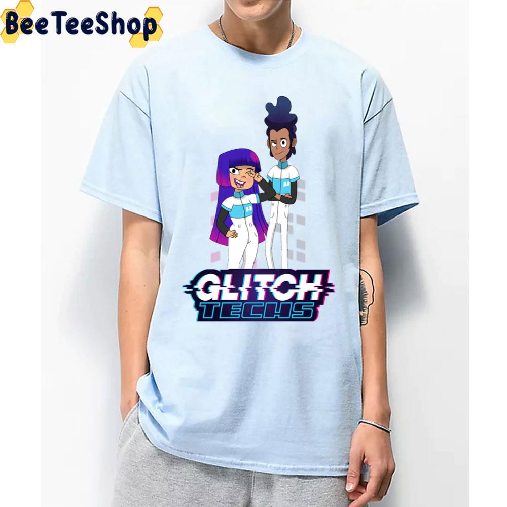 Glitch Techs Miko And High Five Art Trending Unisex T-Shirt