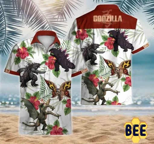 Godzilla Tropical Flower Trending Hawaiian Shirt