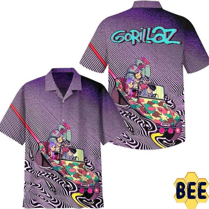 Gorillaz Psychedelia Button Up Trending Hawaiian Shirt