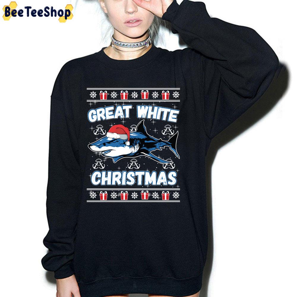 Great White Christmas Shark Lover Funny Ugly Trending Unisex T-Shirt