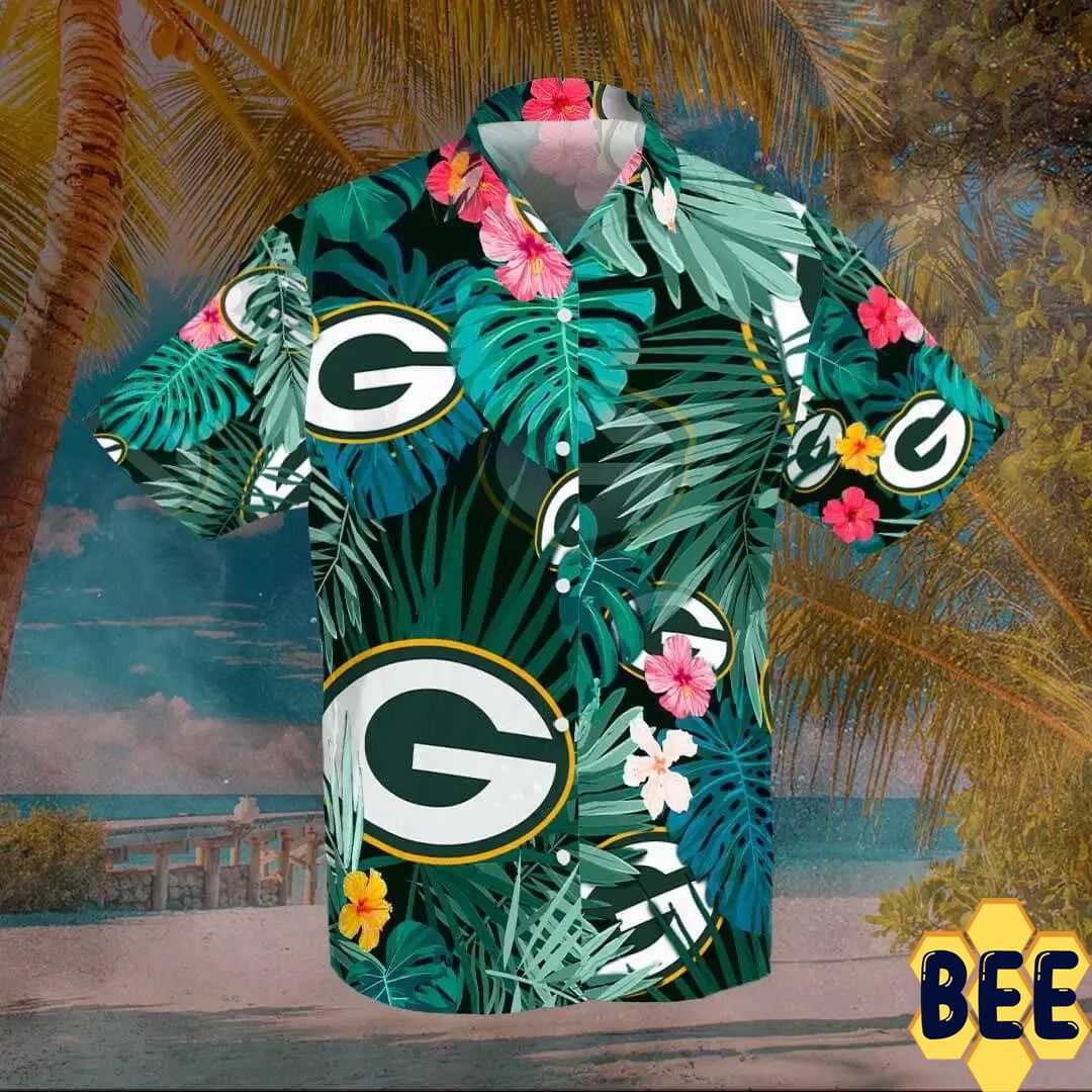 Green Bay Packers Tropical Flower Trending Hawaiian Shirt