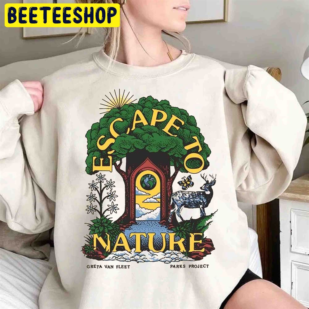 Greta Van Fleet Escape To Nature Dreams In Gold 2022 Unisex Sweatshirt