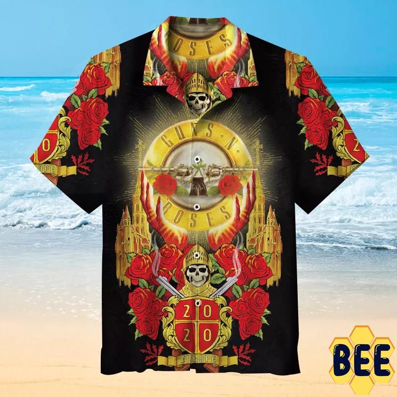 Guns And Roses Short Sleeve Trending Hawaiian Shirt