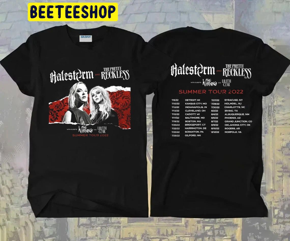 Halestorm And The Pretty Reckless 2022 Us Summer Tour Double Side Unisex Shirt