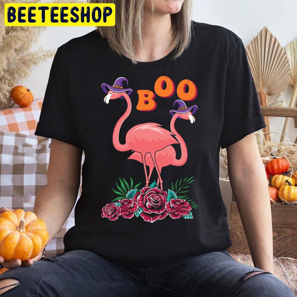 Halloween Flamingo Boo Flower Trending Unisex T-Shirt