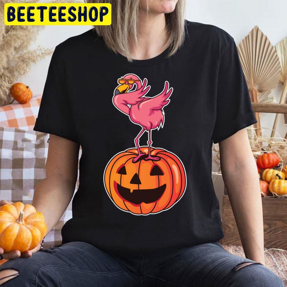 Halloween Flamingo Dancing Pumpking Trending Unisex T-Shirt