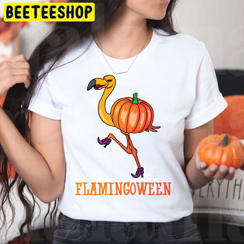 Halloween Flamingo Pumpking Trending Unisex T-Shirt