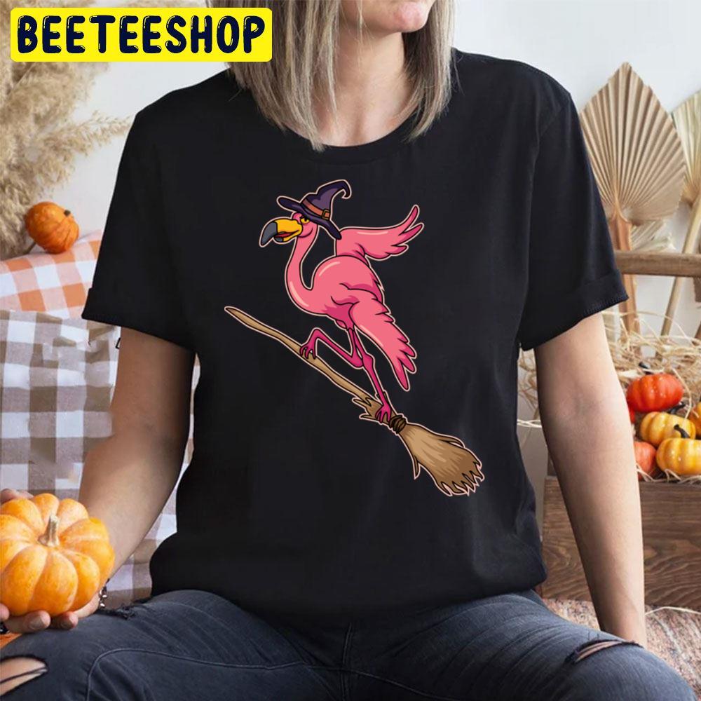 Halloween Witch Flamingo Trending Unisex T-Shirt