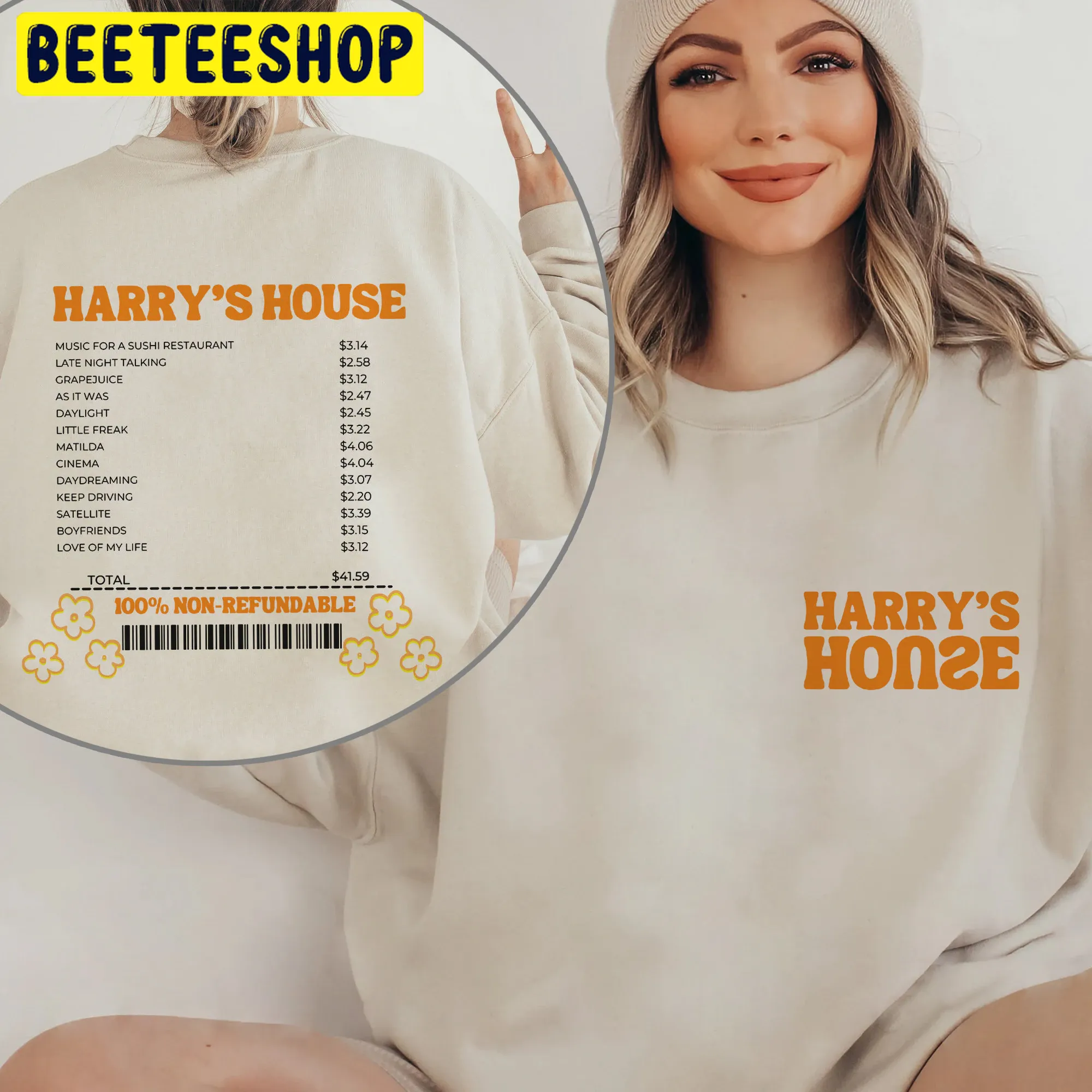 Harry’s House List Harry Styles Tour 2022 Double Sided Unsiex Sweatshirt