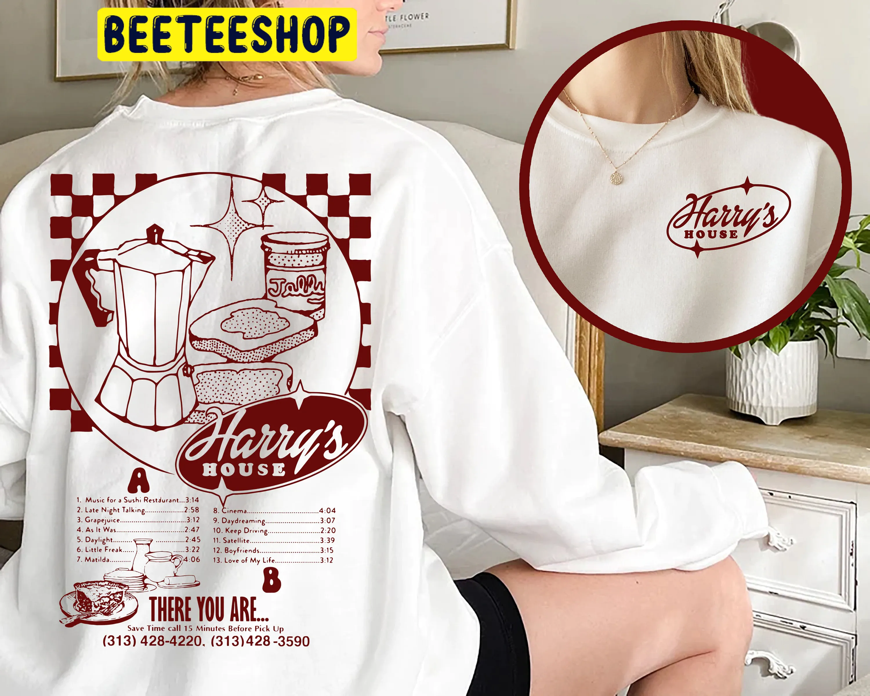 Harry’s House Tracklist Retro Diner Harrys House 2022 Double Sided Unsiex Sweatshirt