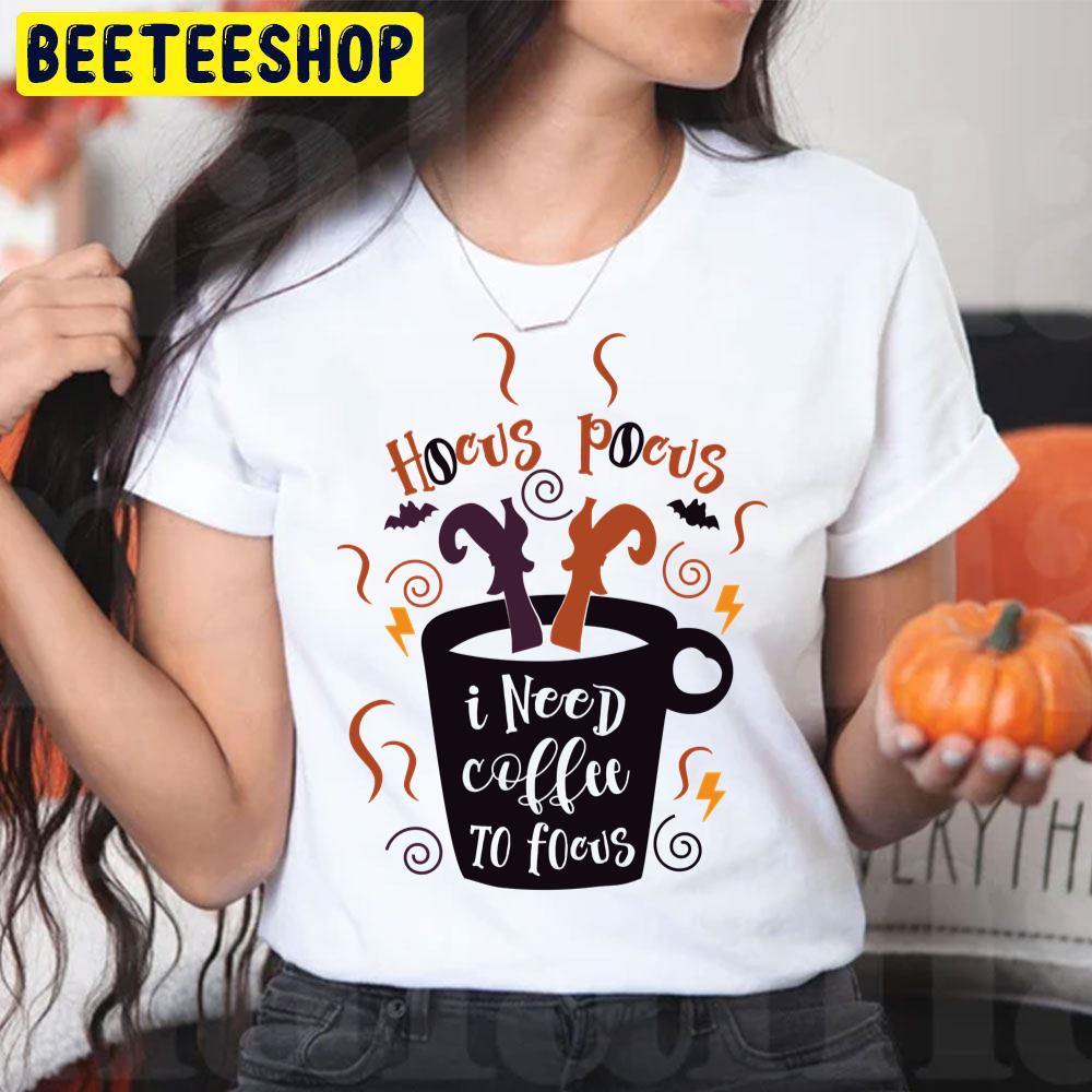 Hocus Pocus I Need Coffee To Focus Funny Bat Trending Unisex T-Shirt