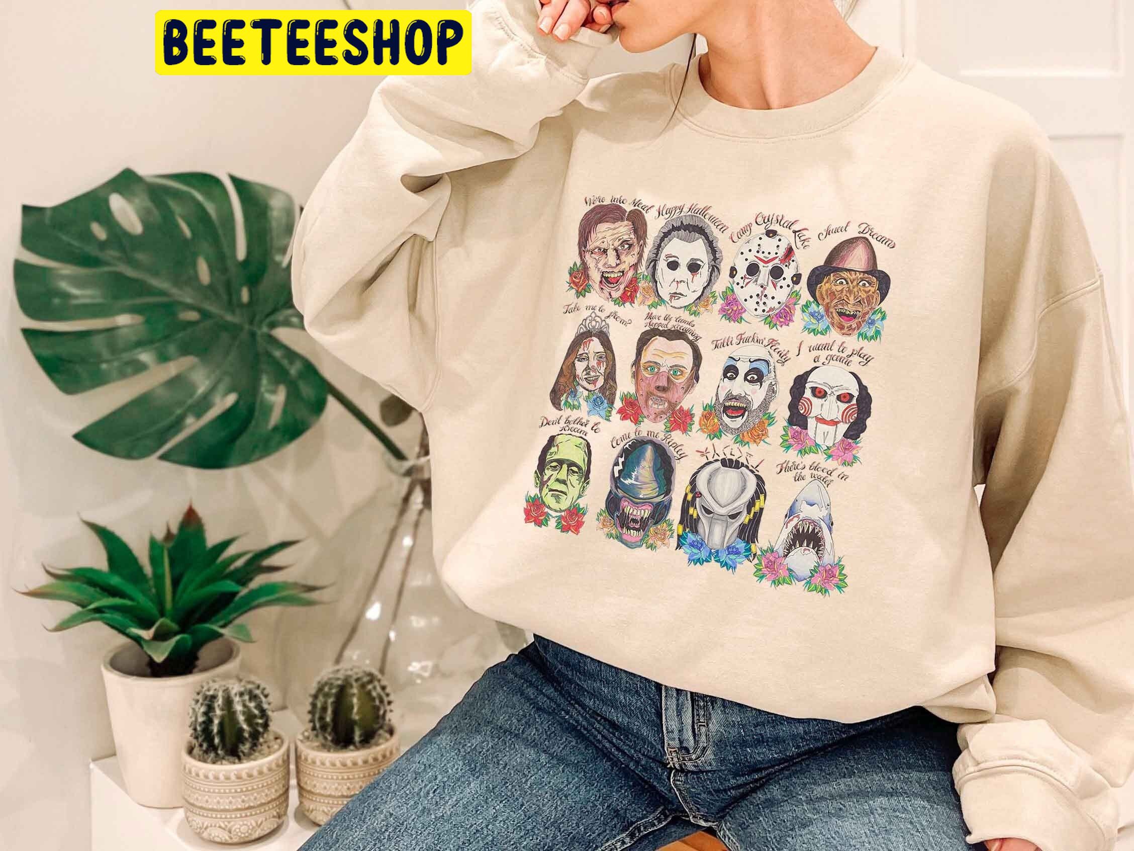 Horror Movie Characters Vintage Halloween Unisex Sweatshirt