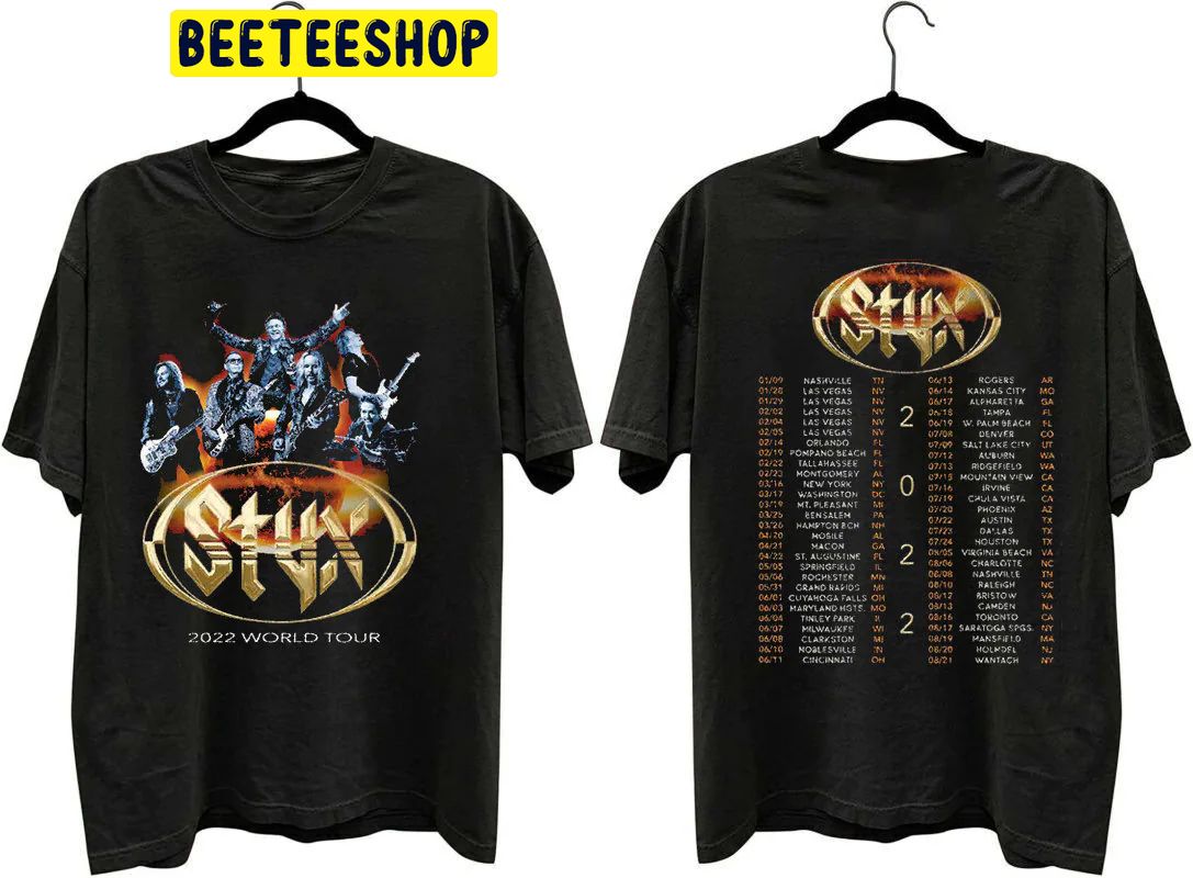 Hot Styx World Tour 2022 With Date Double Side Unisex Shirt