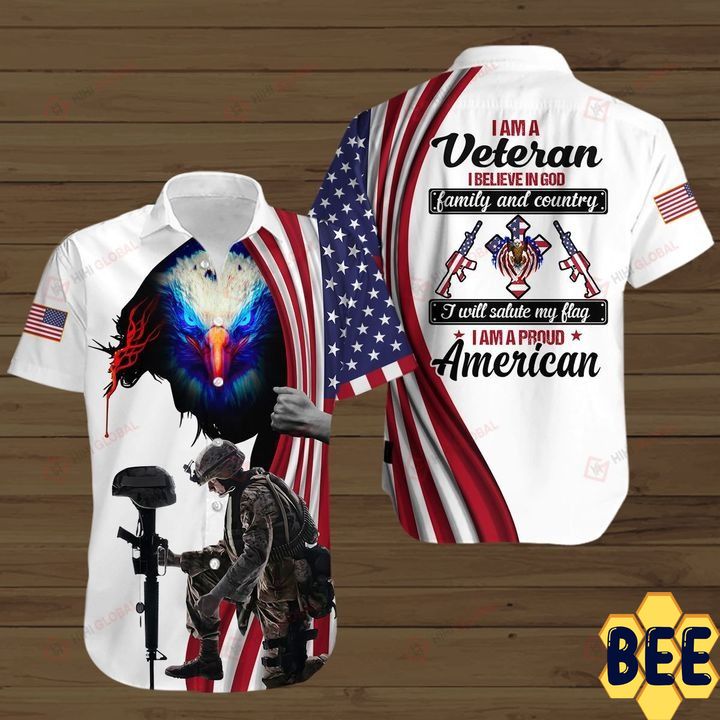 I Am A Veteran I Believe In God Family And Country Trending Hawaiian Shirt