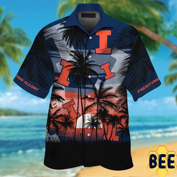 Illinois Fighting Illini Tropical Trending Hawaiian Shirt