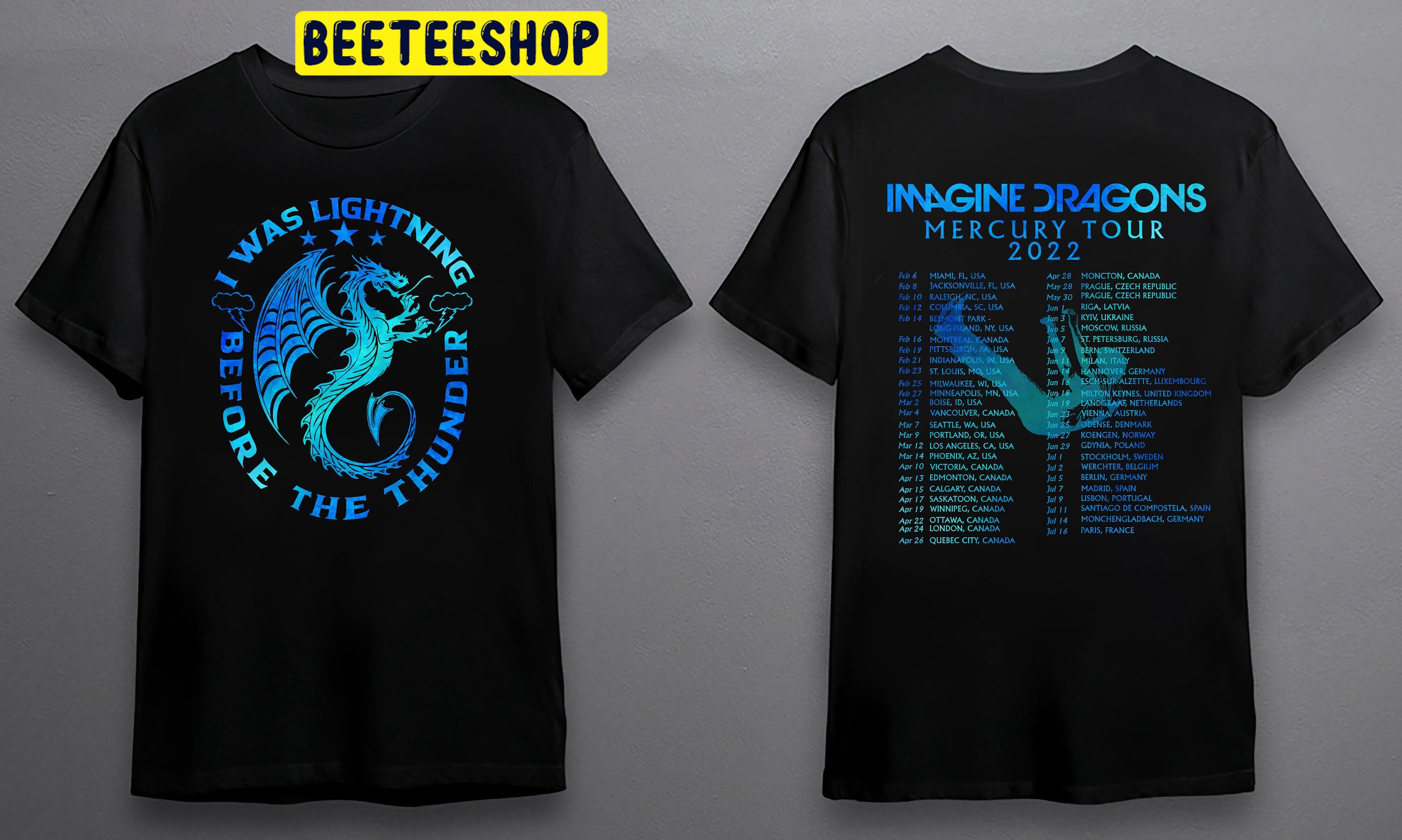 Imagine Dragons Mercury Before The Thunder Tour 2022 Art Double Sided Unsiex T-Shirt