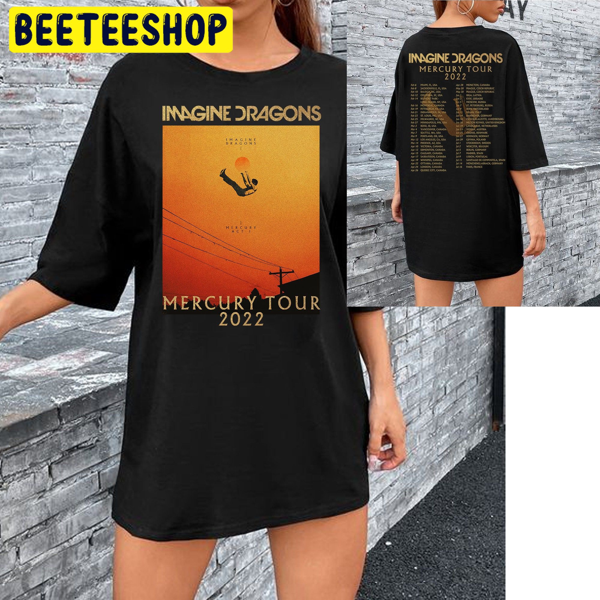 Imagine Dragons Mercury Tour 2022 Art Double Side Unisex Shirt