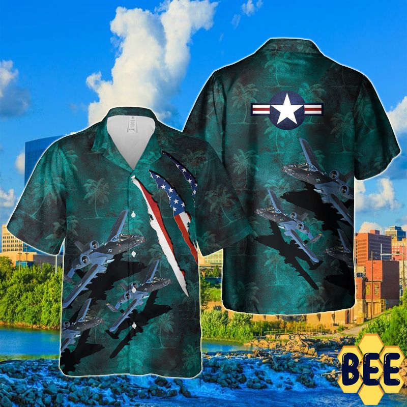 Indiana National Guard 122nd Fighter Wing A-10 Thunderbolt Ii 100 Years Trending Hawaiian Shirt