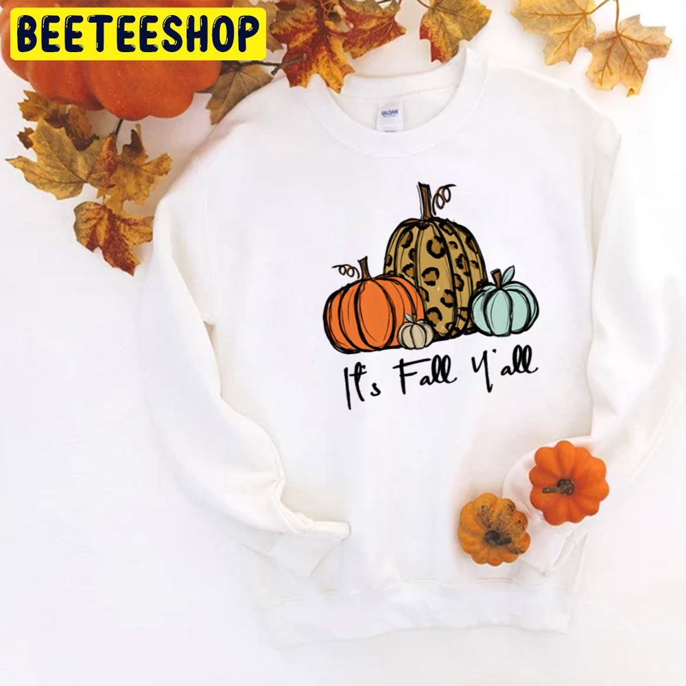 It’s Fall Y’all Pumpkin Leopard Halothanksgiving Halloween Trending Unisex T-Shirt