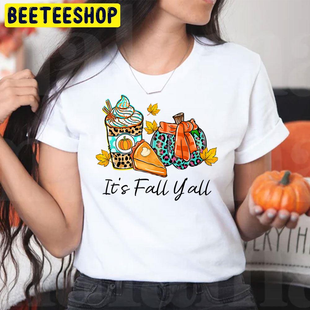 It’s Fall Y’all Pumpkin Spice Leopard Pie Halloween Trending Unisex T-Shirt