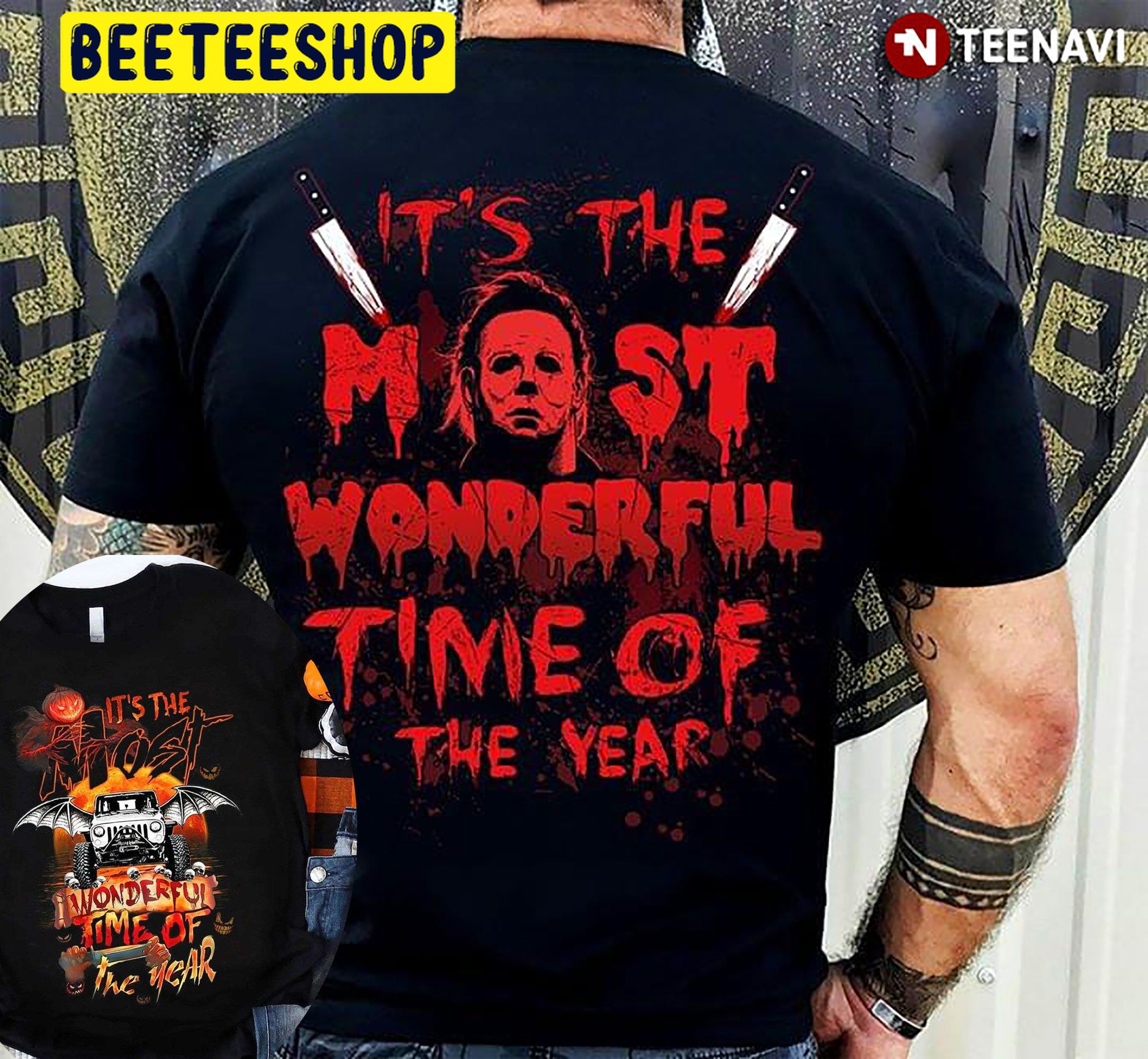 It’s The Most Wonderful Time Of The Year Michael Myers Halloween Double Sided Unsiex T-Shirt