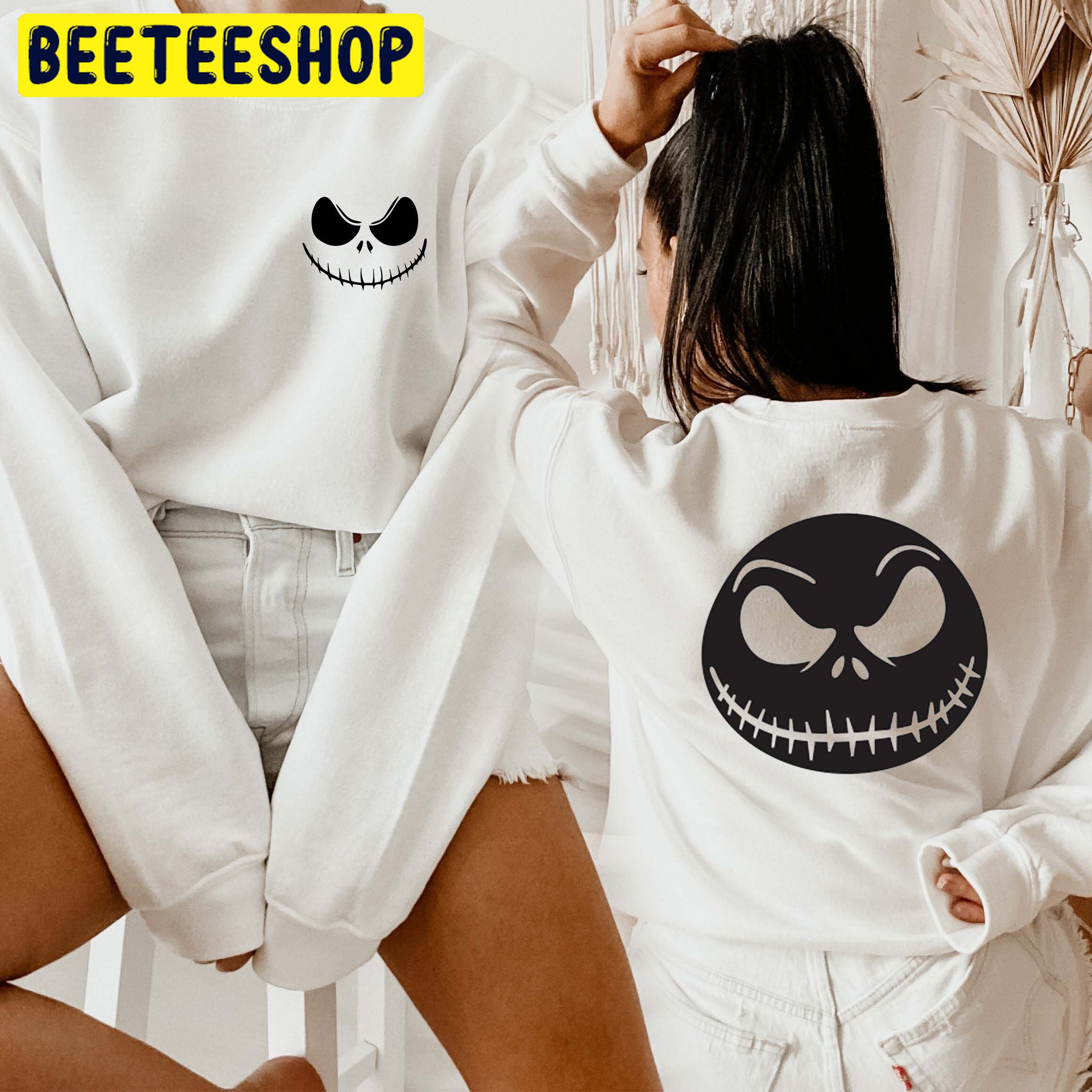 Jack Skellington Funny Halloween Nightmare Before Christmas Double Sided Unsiex Sweatshirt