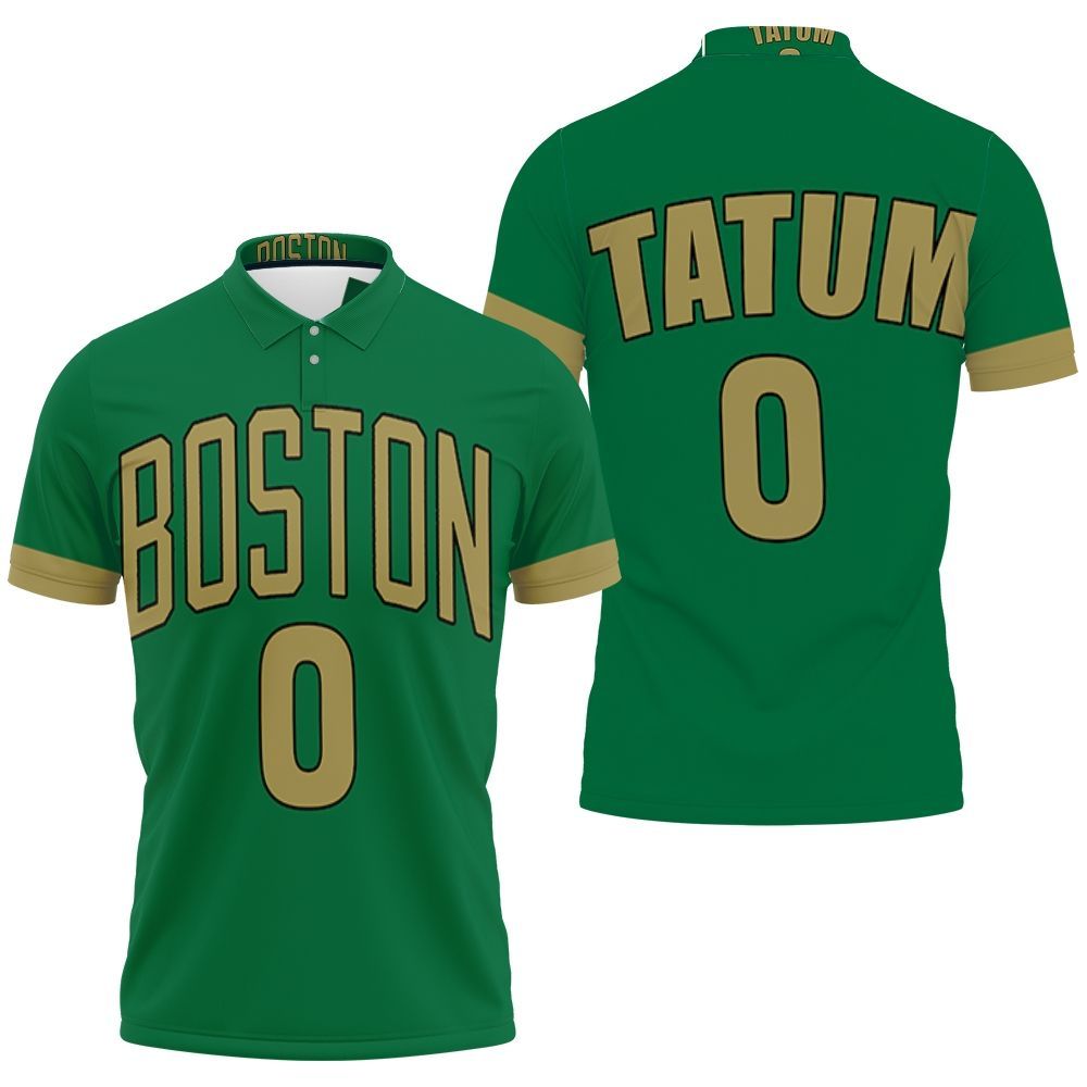 Jayson Tatum Boston Celtics 2020 Finished City Edition Kelly Green Jersey 3D All Over Print Polo Shirt