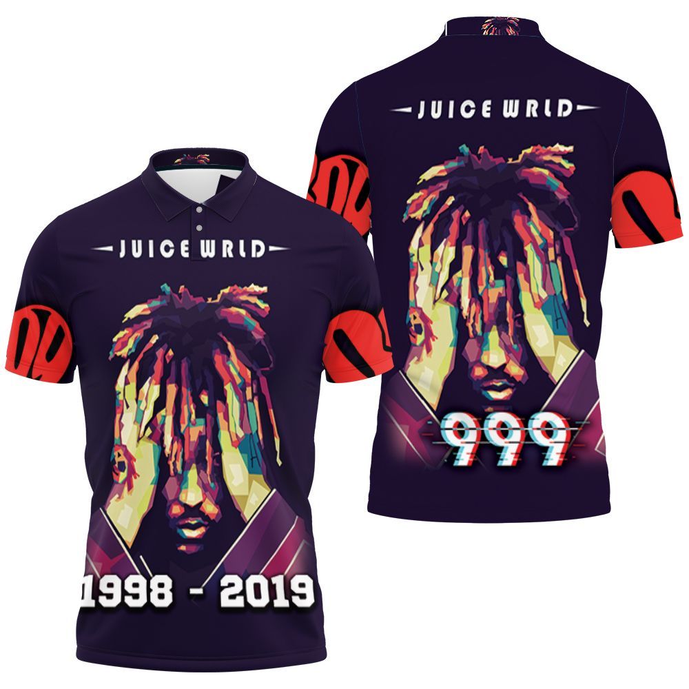 Juice Wrld 999 Emo Rap Hip Hop Color Sketch 3D All Over Print Polo Shirt