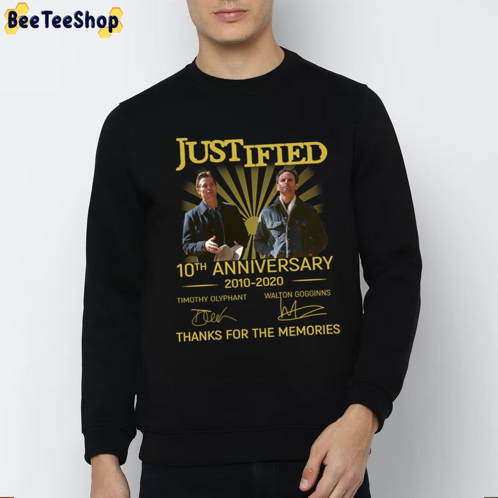 Justified 10th Anniversary 2010 2022 Signature Thank You For The Memories Trending Unisex T-Shirt