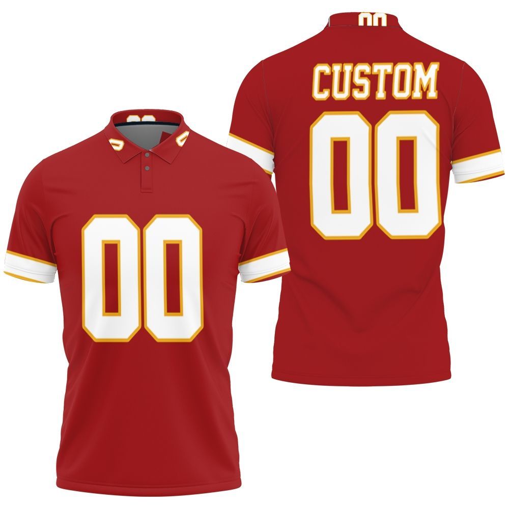 Kansas City Chiefs Red Personalized Jersey Inspired 3D All Over Print Polo Shirt