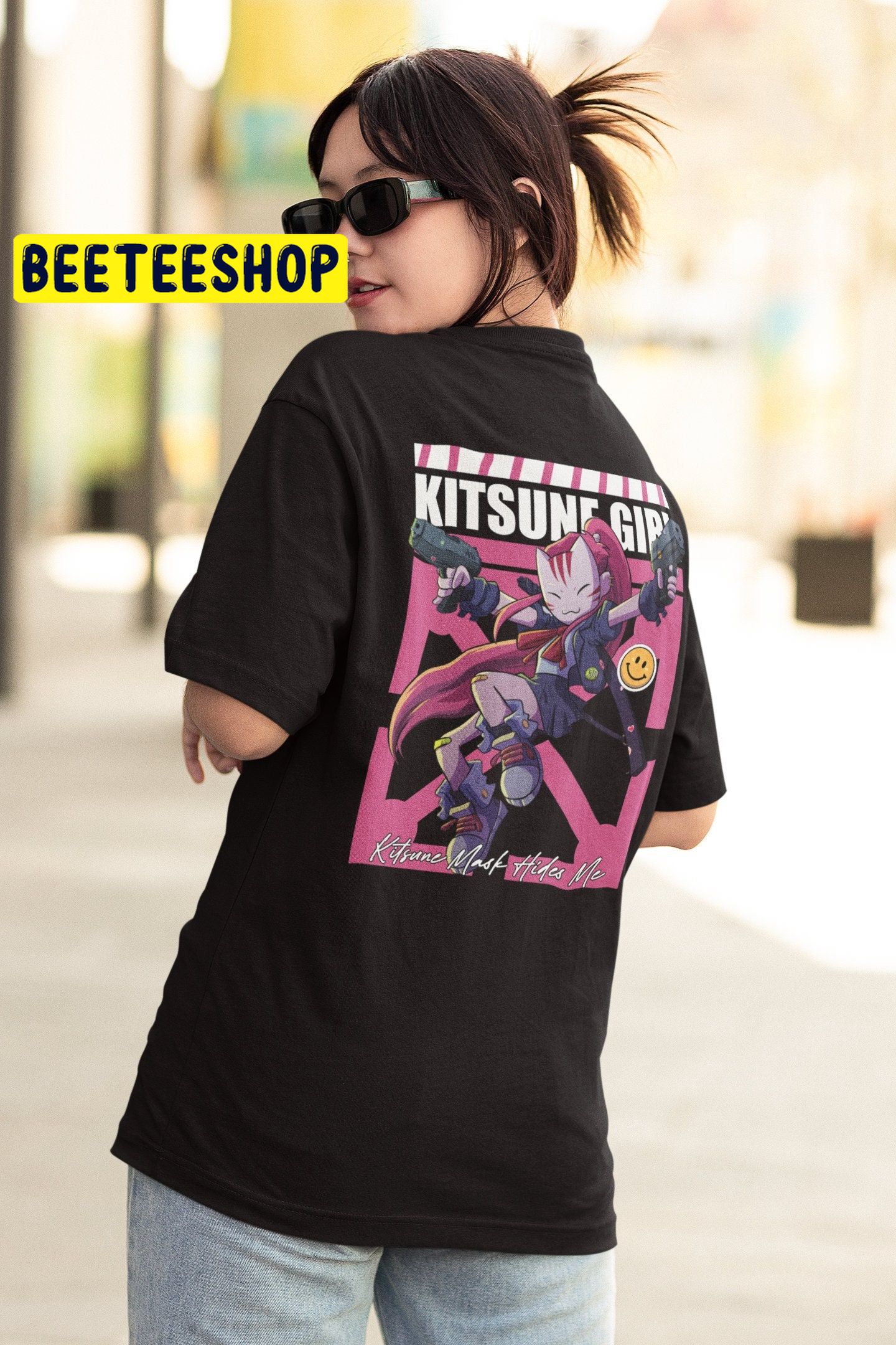 Kitsune Mask Kitsune Japanese Double Side Unisex Shirt