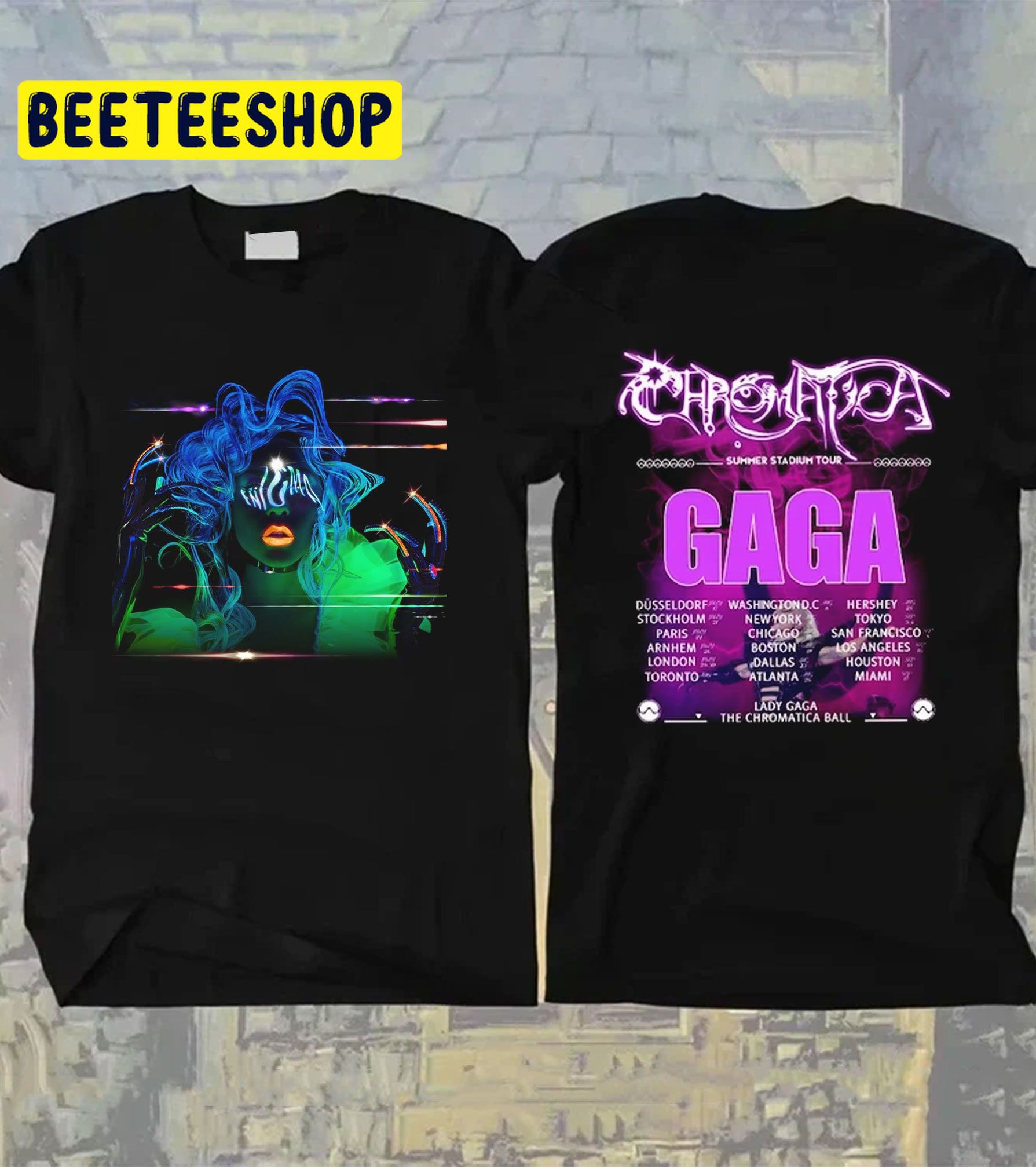 Lady Gaga The Chromatica Ball Tour 2022 Pop Art Double Side Unisex Shirt