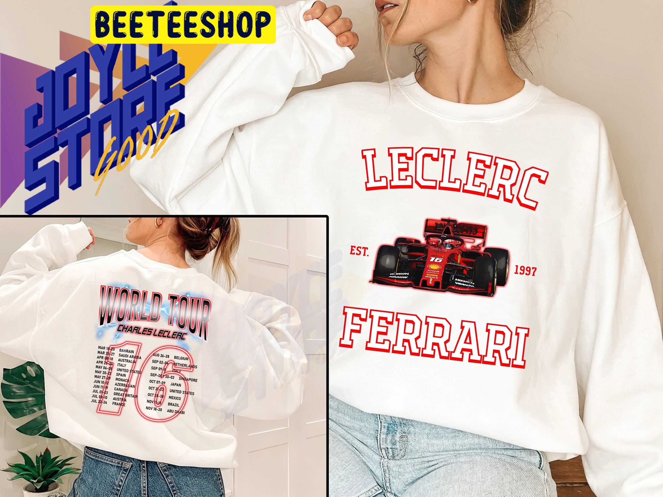 Leclerc 16 Monaco F1 Dr World Tour 2022 Double Sided Unsiex Sweatshirt