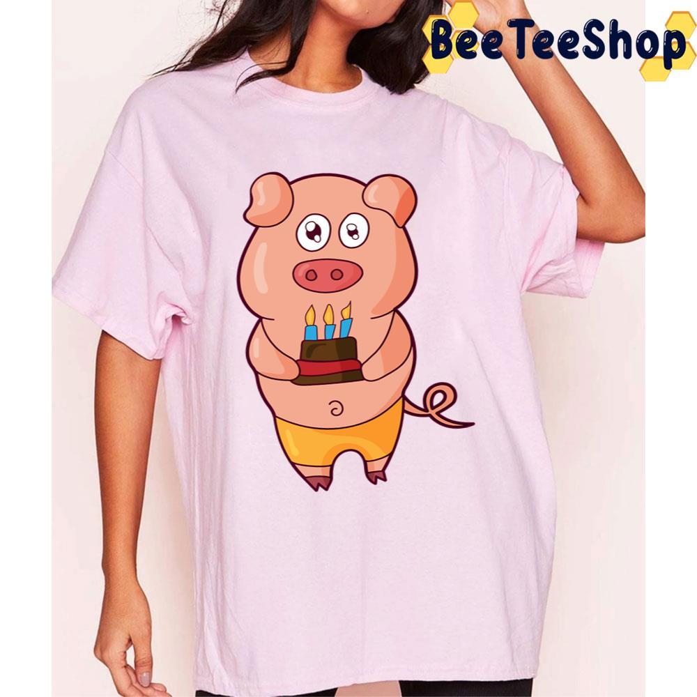 Little Piggy With Cake Trending Unisex T-Shirt