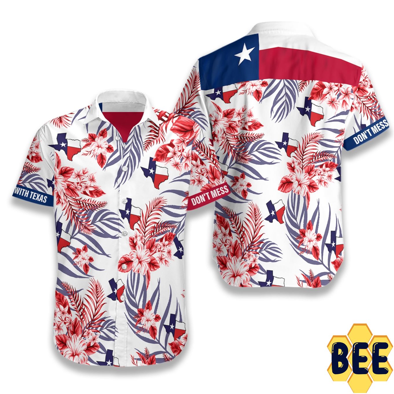 Lone Star Nation Don’t Mess Texas Tropical Flower Trending Hawaiian Shirt