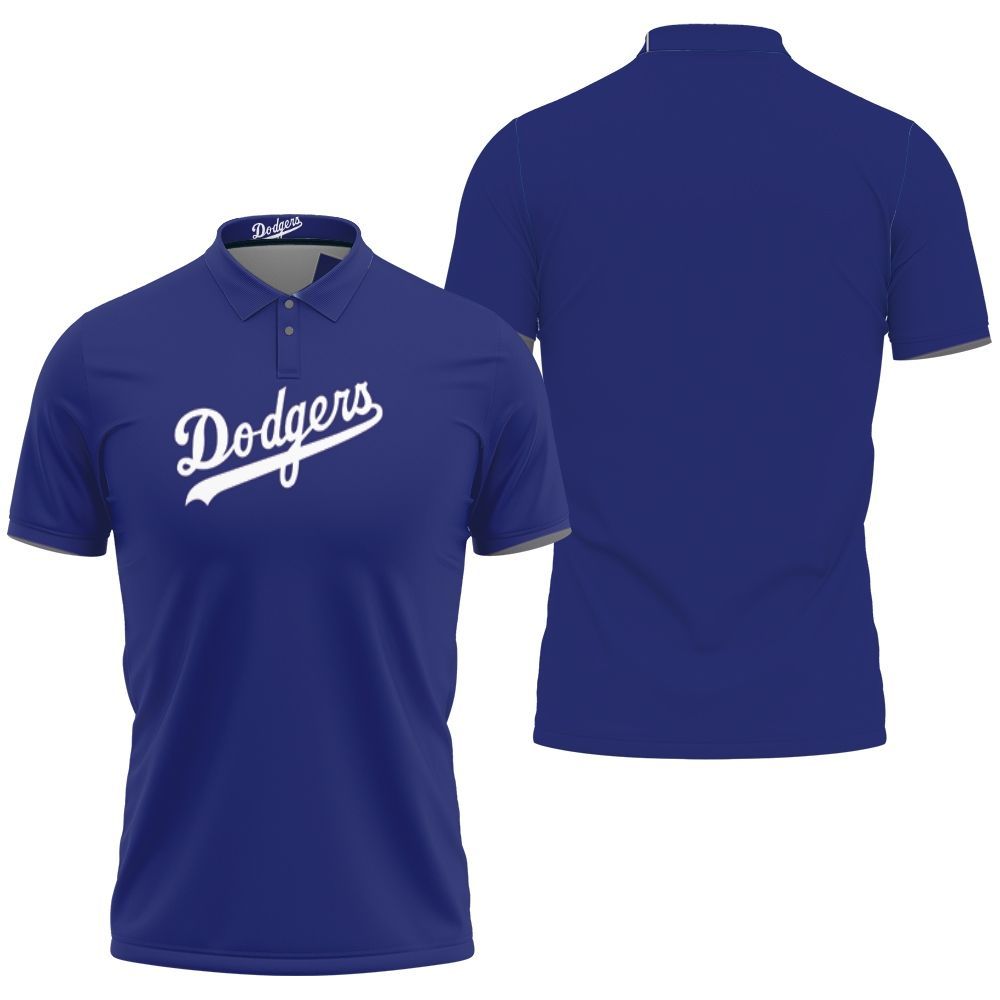 Los Angeles Dodgers Royal Jersey Inspired Style 3D All Over Print Polo Shirt