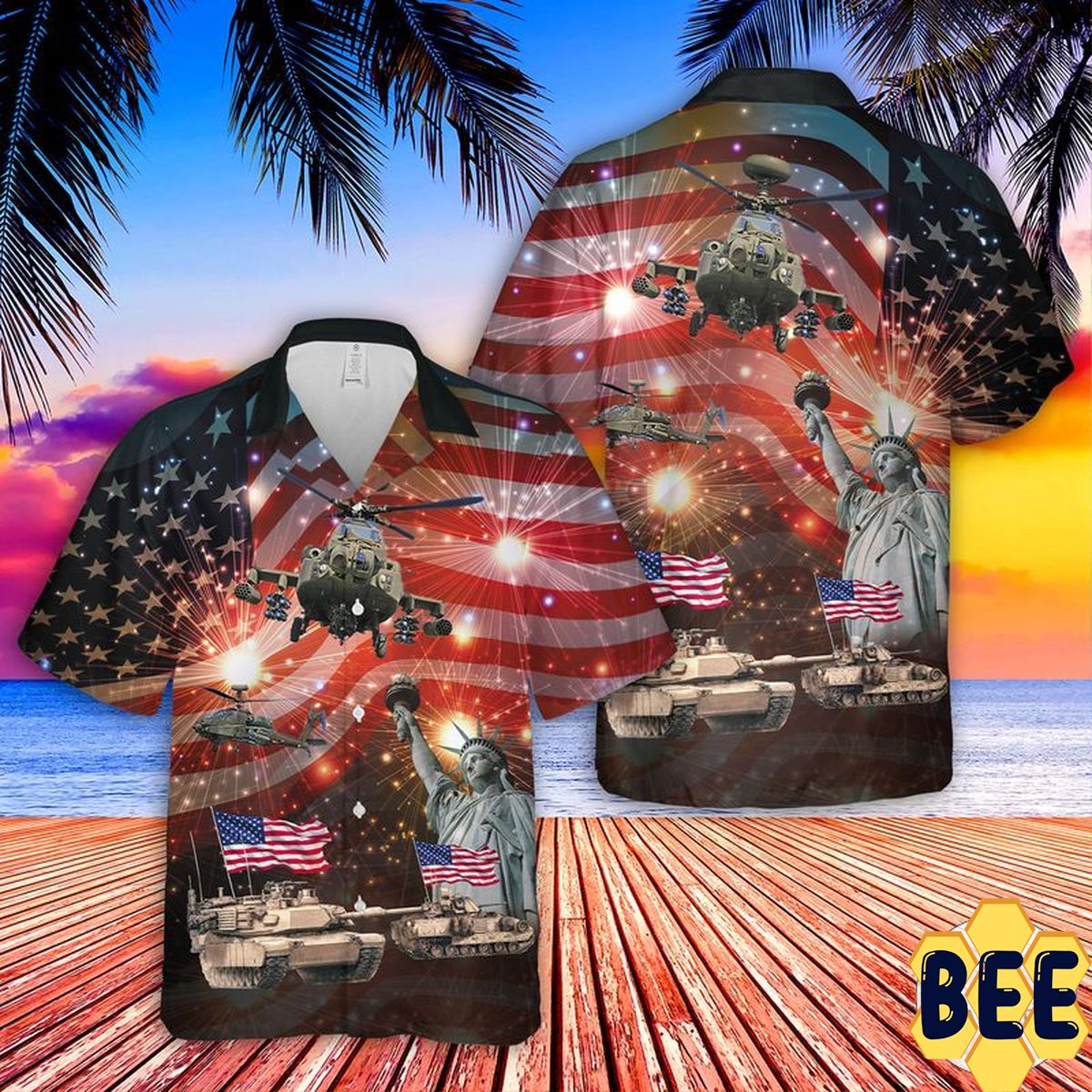 M1a2 Abrams And M3 Bradley 4th Of July Trending Hawaiian Shirt