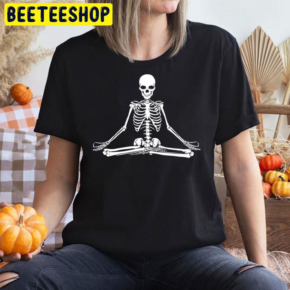 Meditating Skeleton Halloween Trending Unisex T-Shirt