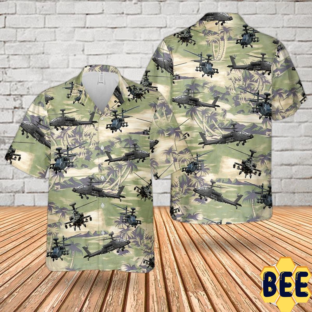 Military Boeing Ah-64 Apache Helicopter Trending Hawaiian Shirt