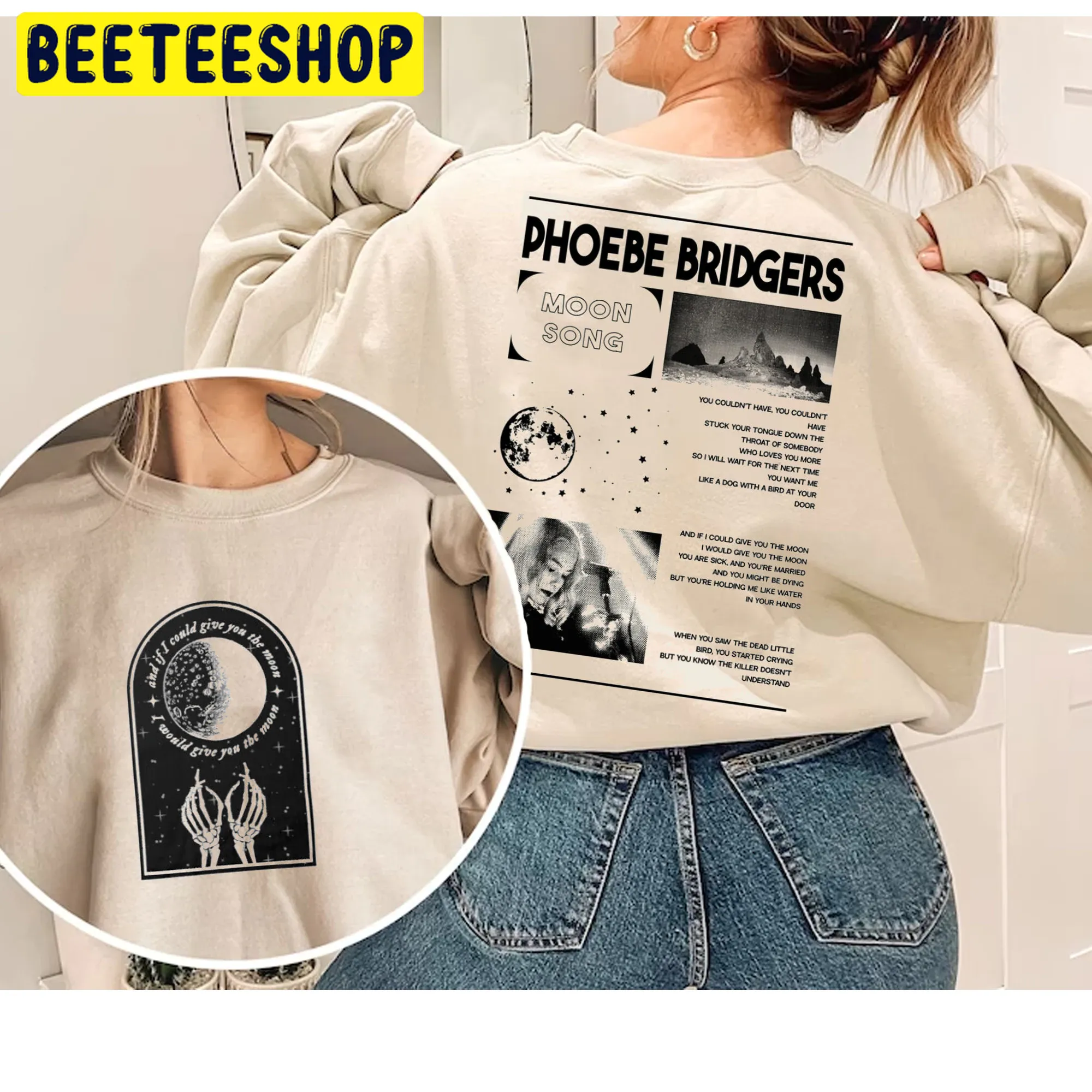 Moon Song Phoebe Bridgers Vintage Tour 2022 Double Sided Unsiex Sweatshirt